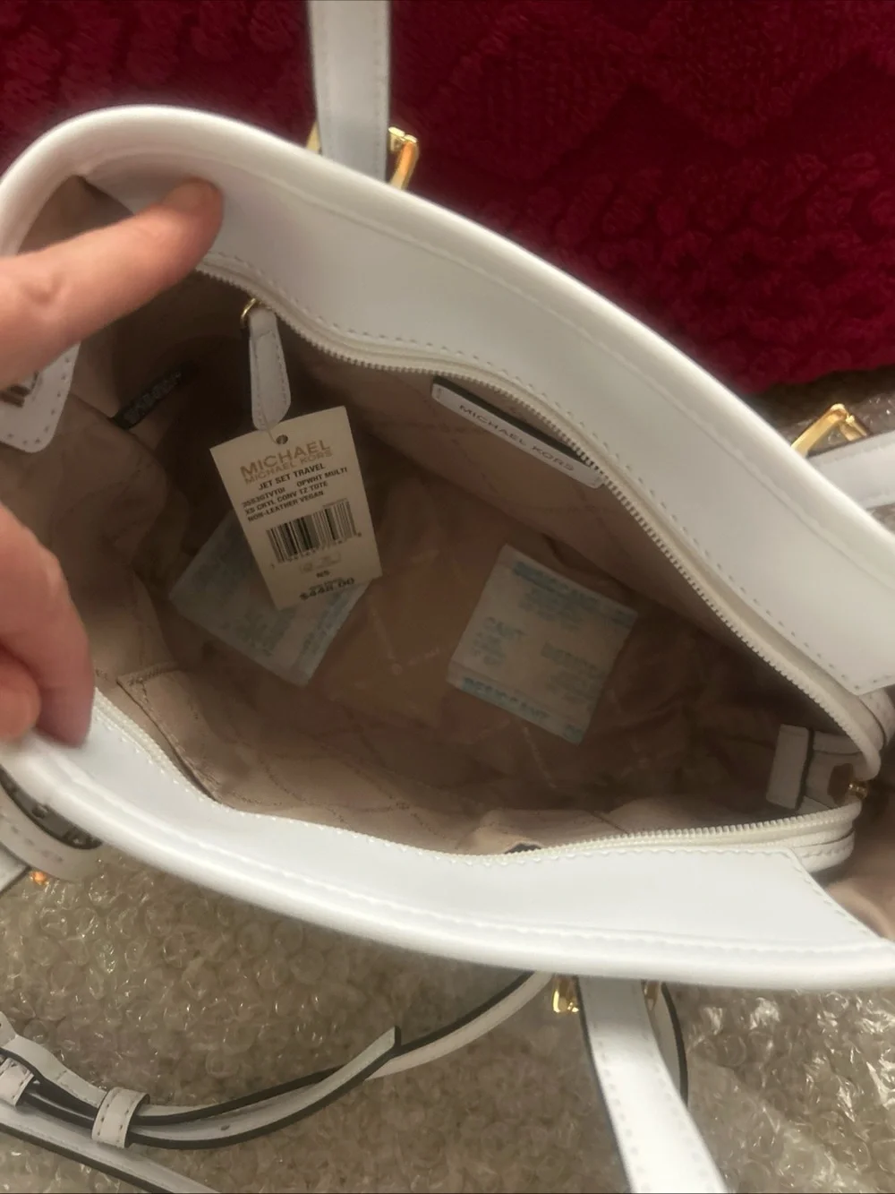 Michael Kors White Rainbow MK Logo Mini Tote